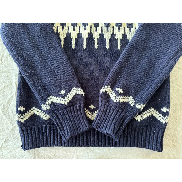 Vintage Silton Of California Nordic Fair Isle Pullover Crewneck L Large Blue - Picture 6 of 7